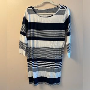 White and Navy striped Lilly Pulitzer Jersey Dress